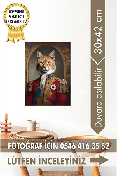 reklamella Kişiye Özel Tasarım Evcil Hayvan Tablosu Patili Hediyelik Kraliyet kıyafetli Portresi Pt0001