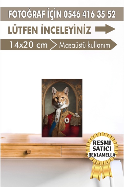 reklamella Kişiye Özel Tasarım Evcil Hayvan Tablosu Patili Hediyelik Kraliyet kıyafetli Portresi Pt0001