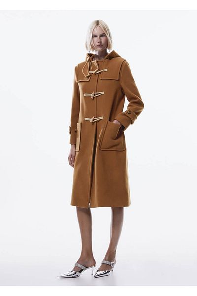 MANGO Woman Wool Blend Hooded Coat