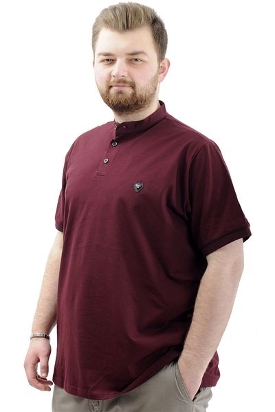 ModeXL Tricou bărbați - Mode XL, mărime mare, cu nasturi, guler întărit, prune U24339