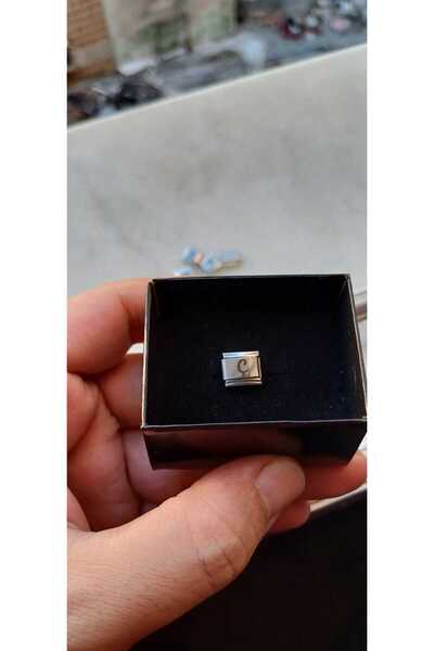 Feride Italian Steel Charm Nomi Steel Charm Letter C Name Date Initials Written 9 mm