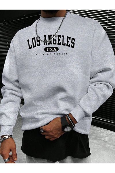 Moda Glo Унисекс суитчър с надпис Los Angeles