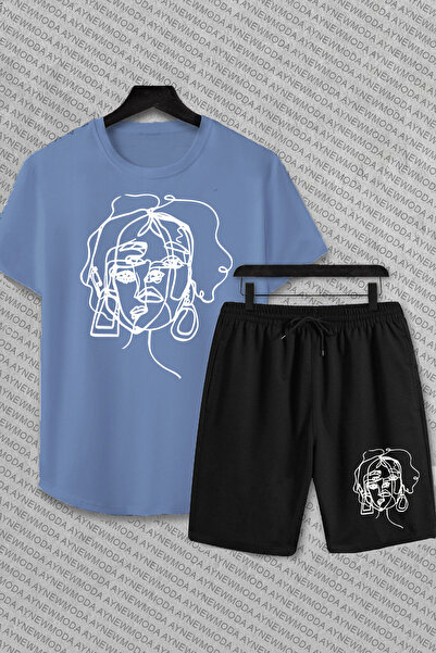 Modern Moda طقم بدلة رياضية جمالية للسيدات - تي شيرت وسروال رياضي مطبوع عليه ...