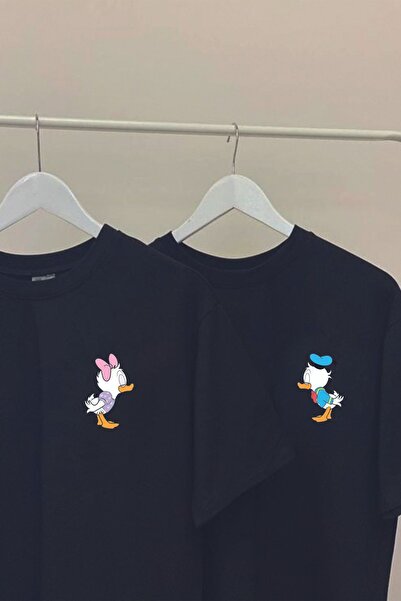 Genel Markalar Sevgili Kombini Çift Unisex Oversize Baskılı T-Shirt