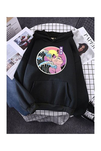 Moda Glo Φούτερ με στάμπα Unisex Pink Cat