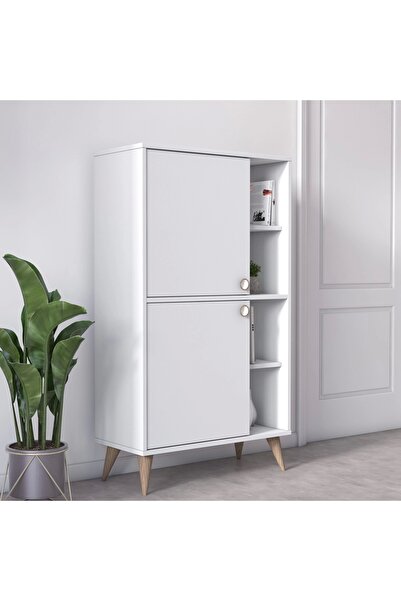 Ruum Store By Doğtaş Vega Yüksek Dolap Kapaklı Raflı Opak Beyaz
