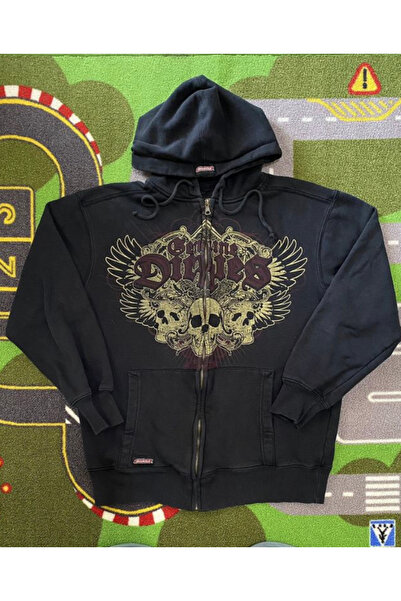 Köstebek Gothic Gennine Dicries Skulls Kapüşonlu Sweatshirt