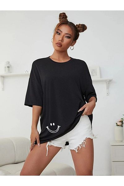 Doğannboss Μπλουζάκι Minimal Heart Printed ανοιχτό καφέ Oversize
