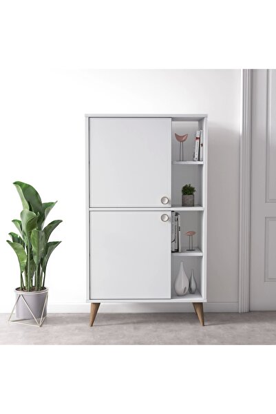 Ruum Store By Doğtaş Vega Yüksek Dolap Kapaklı Raflı Opak Beyaz