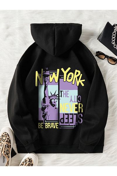 Moda Glo Γραπτό φούτερ Unisex New York Be Brave