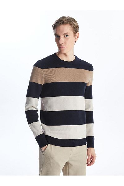 LC Waikiki Lcwaikiki Classic Crew Neck Patterned Long Sleeve Men's Knitwear Sweater