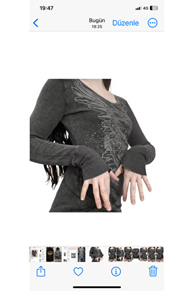 Köstebek Rose Patterned Grunge Smoke Sweatshirt