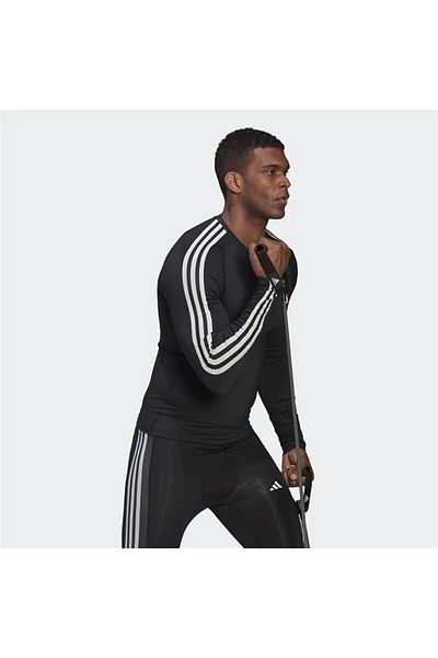 adidas Men Tech Fit Long Sleeve Training T-shirt, Black