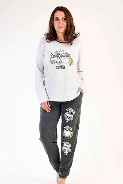 VİENETTA Women's Plus Size Long Sleeve I Pajama Suit, 303282