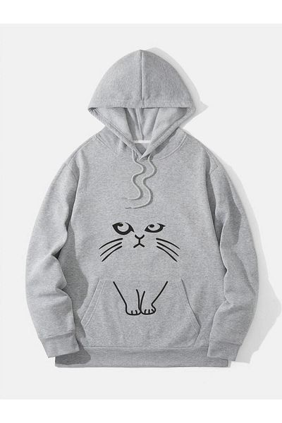 Moda Glo Φούτερ με κουκούλα με στάμπα Cat