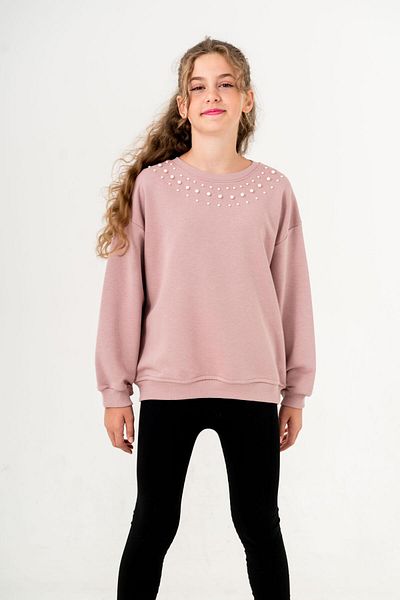 TRENDİMİZBİR Φούτερ Dusty Rose Girl's Pearl