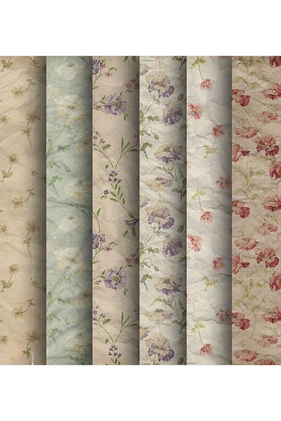 TELLGRAF Flower Themed Gift Package Paper (35X50 cm 6 Pieces)