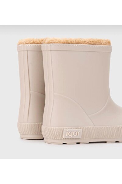 IGOR Yogi Borreguito Beige Kids Furry Rain Boots