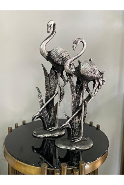 Mirsa Global Flamingo Biblo 2 li Dekoratif Yapraklı Heykel Obje