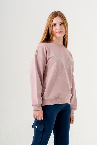 TRENDİMİZBİR Κοριτσίστικο φούτερ Paris Written Stone - Dusty Rose