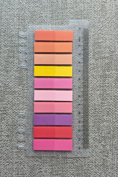 Mona Craftist Soft Pastel Colored 200 Sheets Post-It Note Paper - Index Sticker with Ruler