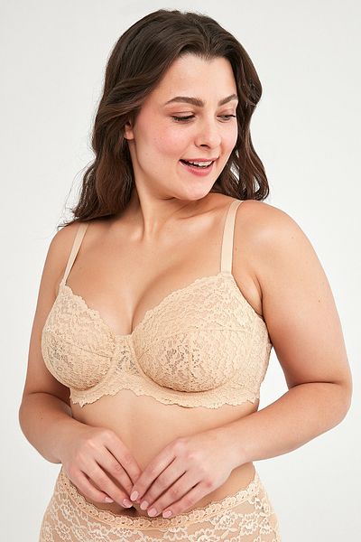 Penti Nudefarbener Bügel-BH „Jasmine Recovery“ aus Spitze in Übergröße