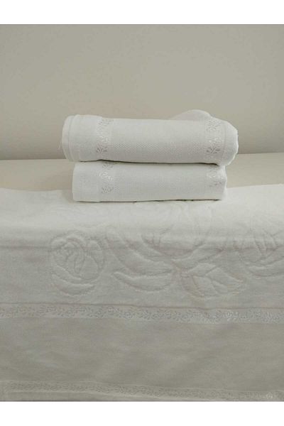 HMZ Set of 3 Textile Etmín and Crosswind Embroidered Towels - Hand Ring (50X90)