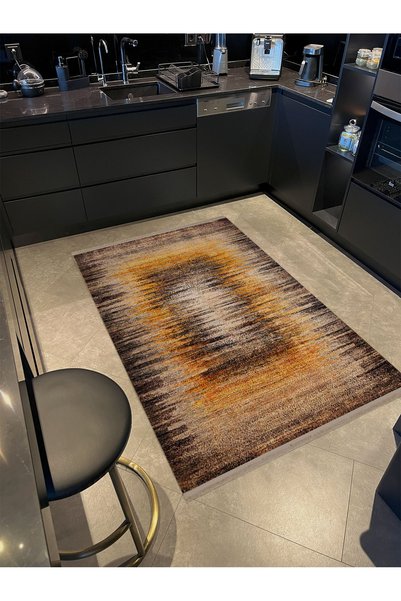 Rugs Modern Halı Umut Collection Brown Themed Classic Wicker Patterned Vintag...
