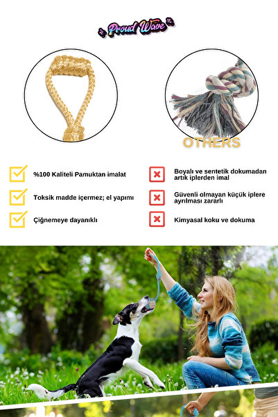 Proud Wave Set of Four Dog Toy with Sound and Traction Plush Rope Toy Dog Play Ball