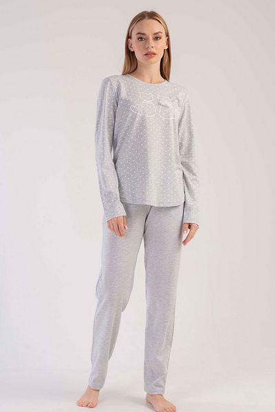 VİENETTA Women's Long Sleeve I Pajama Set, 303197