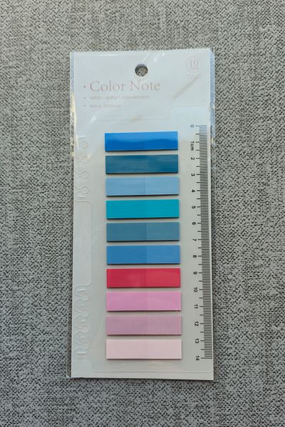 Mona Craftist Soft Pastel Colored 200 Sheets Post-It Note Paper - Index Sticker with Ruler