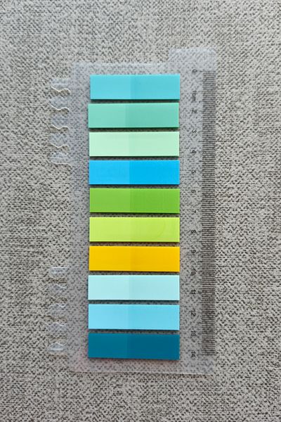 Mona Craftist Soft Pastel Colored 200 Sheets Post-It Note Paper - Index Sticker with Ruler