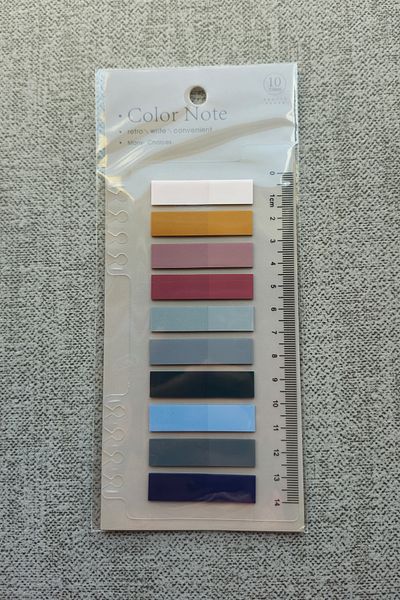 Mona Craftist Soft Pastel Colored 200 Sheets Post-It Note Paper - Index Sticker with Ruler