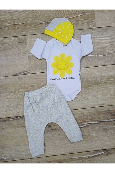 Miniworld Baby Girl White Daisy 3 Piece Set