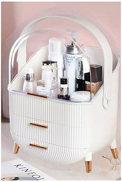 ellahomedekor Krem Çekmeceli Makyaj Kozmetik Düzenleyici Organizer Çekmeceli ...