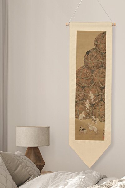 Postifull Duvar Halısı Pinterest Dekoru, Hokusai Sanat Serisi 100cm Kanvas Fl...