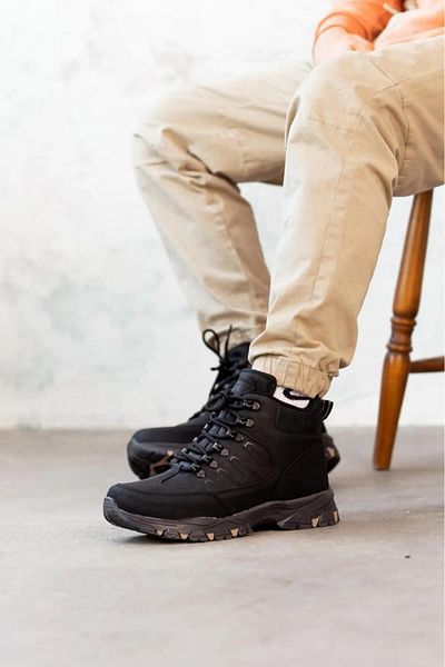 Zerenyus Μαύρες ανδρικές μπότες Cold Proof - Περιλαμβάνεται γούνα σόλας