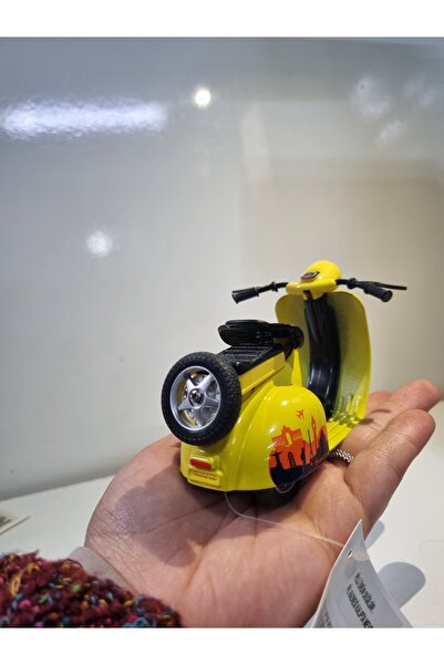 Hepsilazım Sarı Renkli Çek Bırak Model Oyuncak Motorsiklet 13 cm