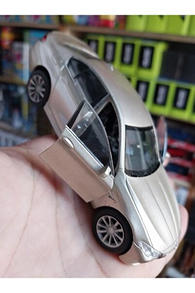 OYUNCAKSAHİLİ Bmw 535i Metal Araba Kapılar Açılır 12cm Diecast Koleksiyon Orijinal Çekbırak Model Metalic Gri gold 5 Serisi Orjnal