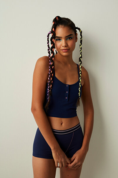 Penti Тъмносин подвижен, подплатен, къс потник Bu4u