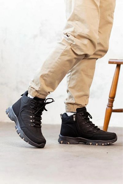 Zerenyus Μαύρες ανδρικές μπότες Cold Proof - Περιλαμβάνεται γούνα σόλας