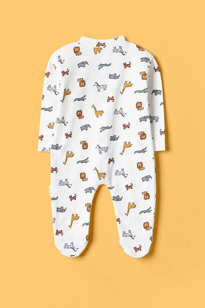 Krazber White Printed Baby Romper