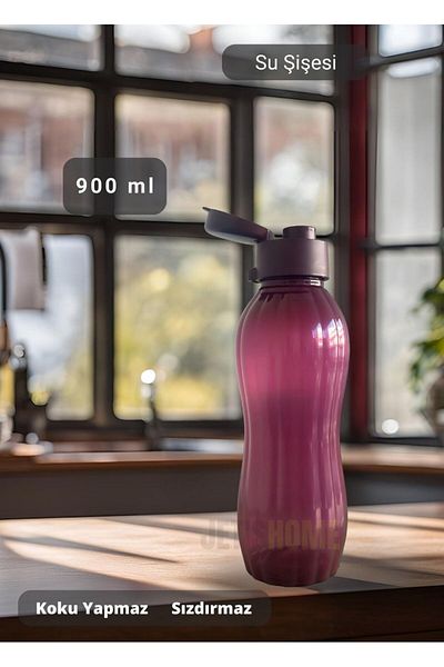 Jet's Home 900 ml Medium Size Water Bottle - Leak Proof Lid, Bpa Free, Odorless Flask Plum