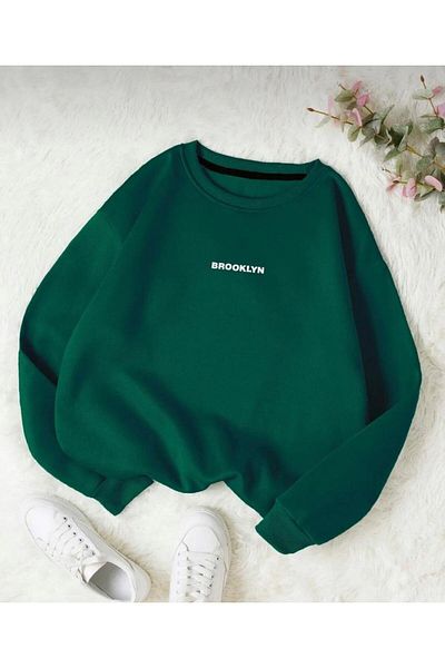 khufu Φούτερ Unisex Green Brooklyn με στάμπα με λαιμόκοψη