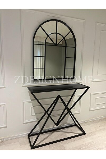 zdesignhome 80X100 CM AYNA, 90X30X100 CM DRESUAR TAKIM SİYAH