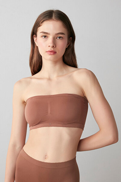 Penti Brown Nu Basic Strapless Non-Wireless Bra