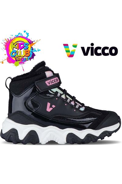 Vicco D'lites Radus Phylon Rubber Sole Wool Ορθοπεδικές Παιδικές Μπότες Μαύρες