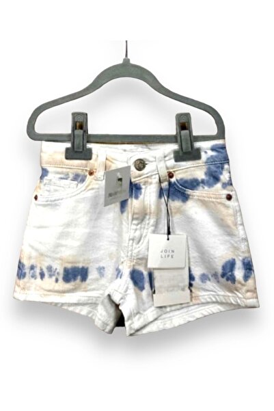 Kidmark Çocuk Modası Girl Beige Patterned Denim Shorts