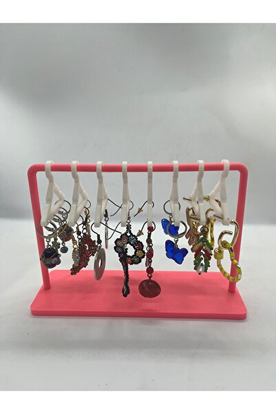Katmanist Οργανωτής κοσμημάτων και σκουλαρίκια σε σχήμα κρεμάστρας ρούχων ροζ