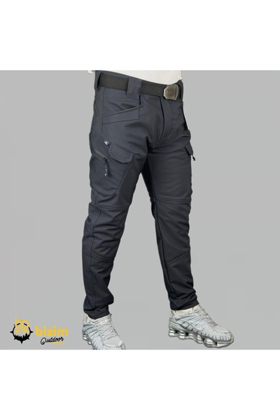BİZİM OUTDOOR TACTİCAL Softshell Su Geçirmez Kışlık Pantolon Içi Polarlı Antrasit Gri Renk